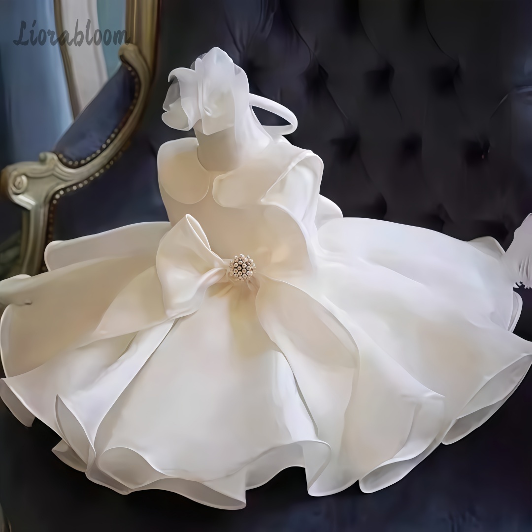 Women'S Formal Wear For A Wedding - 화이트 진주 장식 드레스 웨딩 플라워