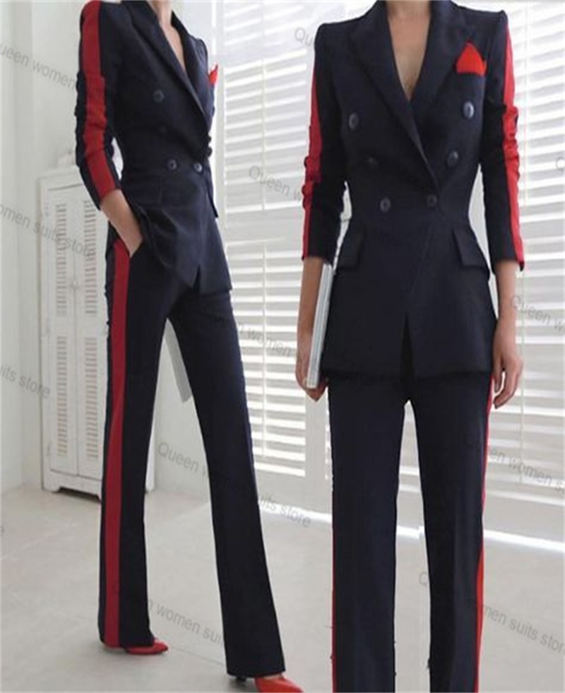 Women'S Formal Wear Jackets - 레드 블랙 가을 여성용 세트 세트,