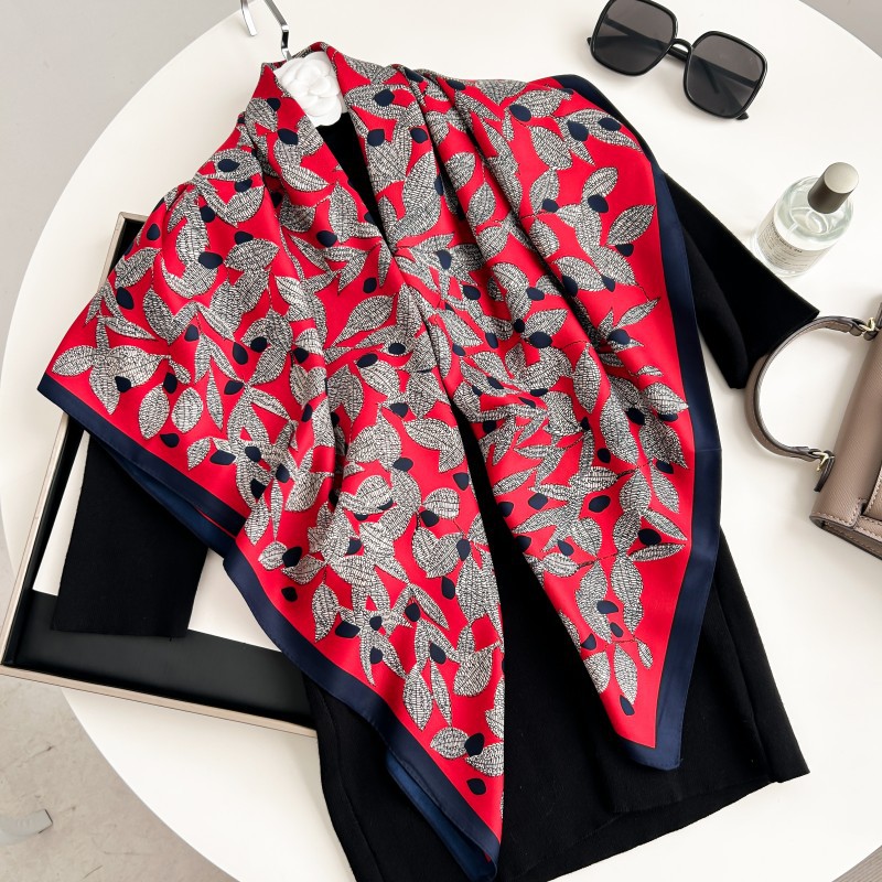 90cm 정사각형 스카프 고품질 반다나 여성용 명품 트 - Scarf Silk Neck 리뷰 및 가격