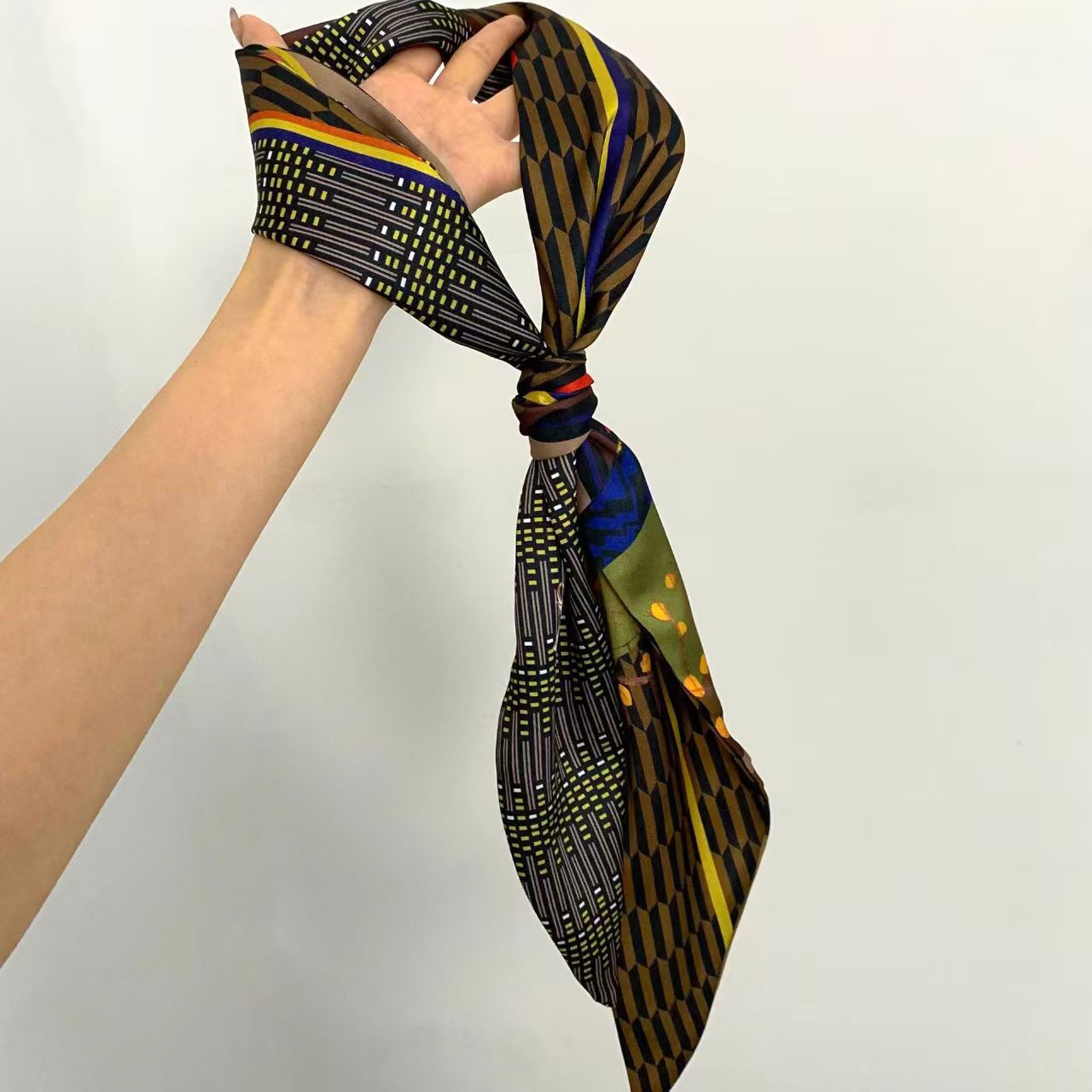 럭셔리 프린트 롱 헤어 리본 베벨 실크 스카프 여성 넥 - Scarf Silk Neck 리뷰 및 가격