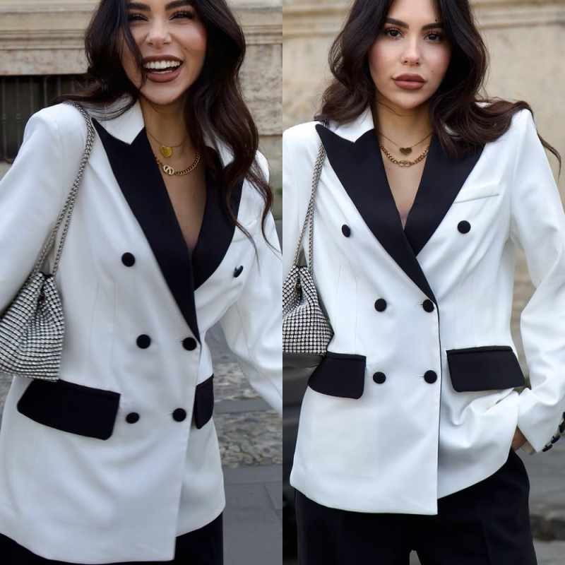 현대 여성 정장 2피스 블레이저 바지 더블 브레스티드  - Women'S Formal Wear Jackets 리뷰 및 가격