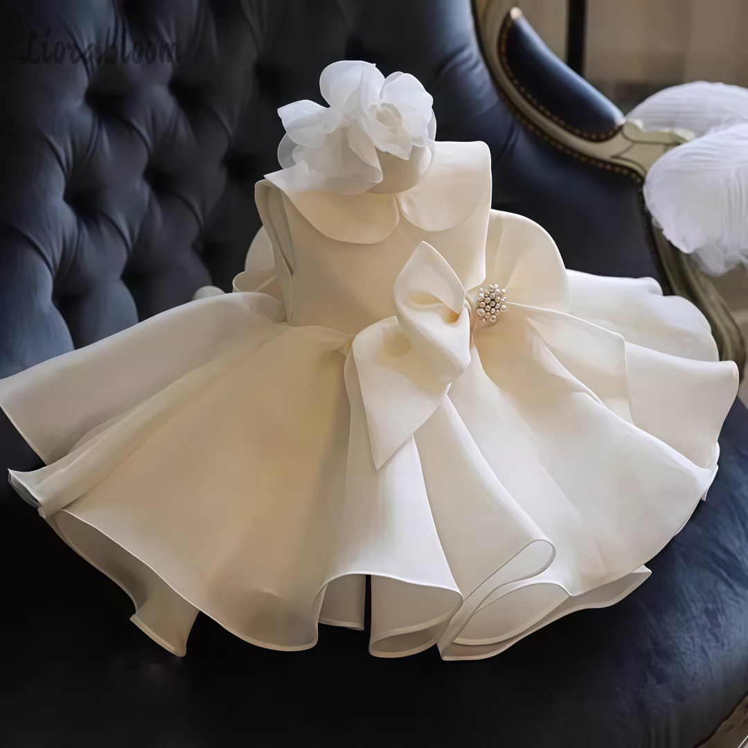 화이트 진주 장식 드레스 웨딩 플라워 걸 드레스 화이트 - Women'S Formal Wear For A Wedding 리뷰 및 가격