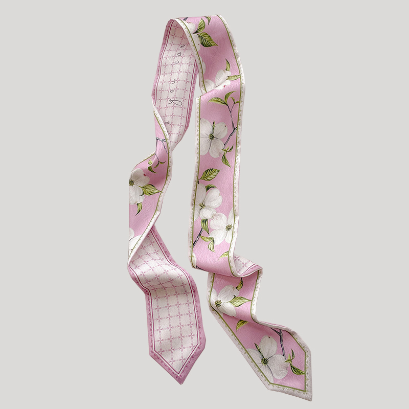 한국산 실크 새틴 롱 스카프 여성용 깔끔한 더블 플라워 - Scarf Silk Neck 리뷰 및 가격