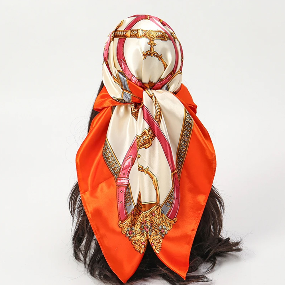 패션 스카프 90*90cm 여성용 프린트 헤어 넥 스퀘 - Scarf Silk Neck 리뷰 및 가격