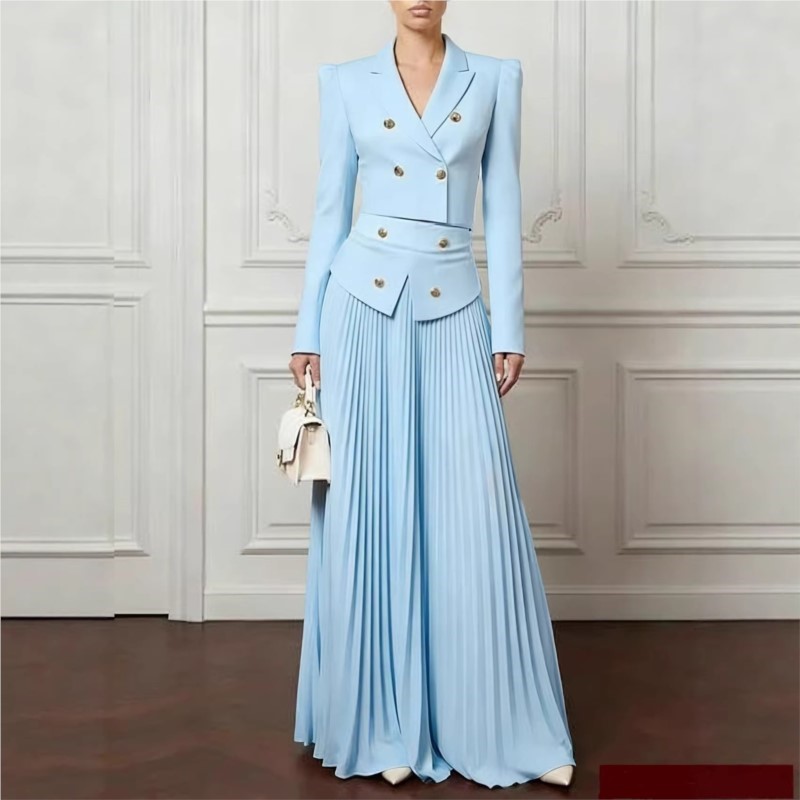우아한 분위기의 2피스 세트, 라펠 버튼 블레이저 코트 - Women'S Formal Wear Suit 리뷰 및 가격