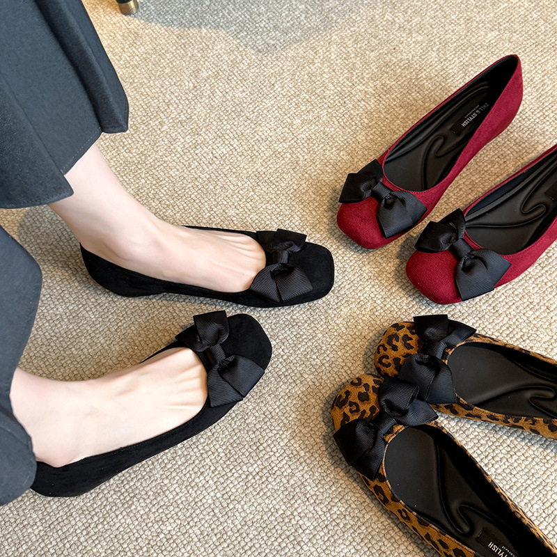 여성용 멀티 컬러 스웨이드 발레 플랫 슈즈, 리본 디테 - Women Formal Wear Shoes 리뷰 및 가격
