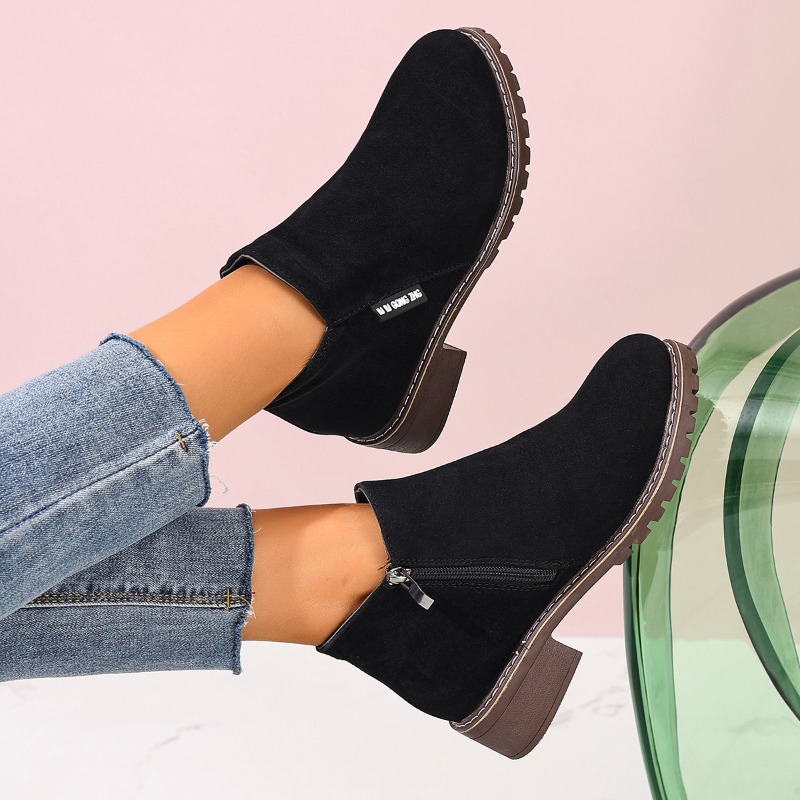 여성 가을 ​​겨울 발목 부츠 사이드 지퍼 Chunky - Women Formal Wear Shoes 리뷰 및 가격