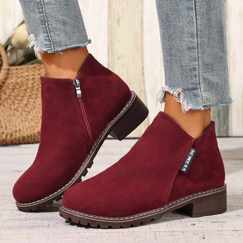 여성 가을 ​​겨울 발목 부츠 사이드 지퍼 Chunky - Women Formal Wear Shoes 리뷰 및 가격