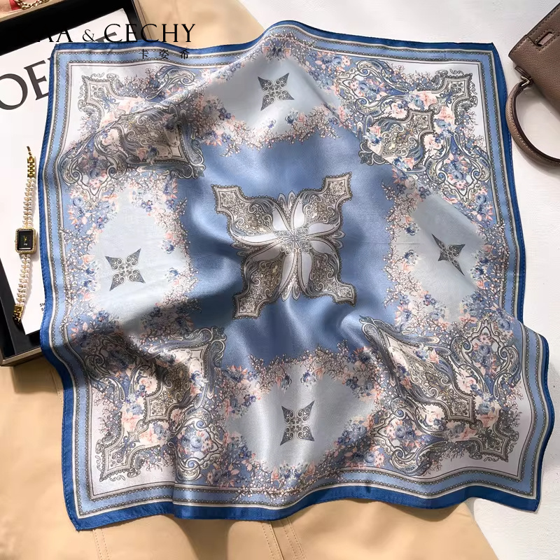 바로크 꽃무늬 100% 멀베리 실크 스퀘어 스카프 50 - Scarf Silk Neck 리뷰 및 가격