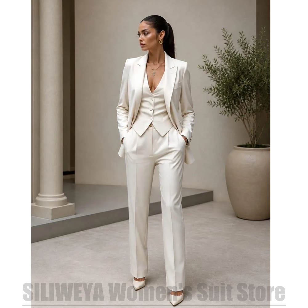 여성 3 피스 정장 세트 블레이저 조끼 바지 우아한 공 - Women'S Formal Wear For A Wedding 리뷰 및 가격