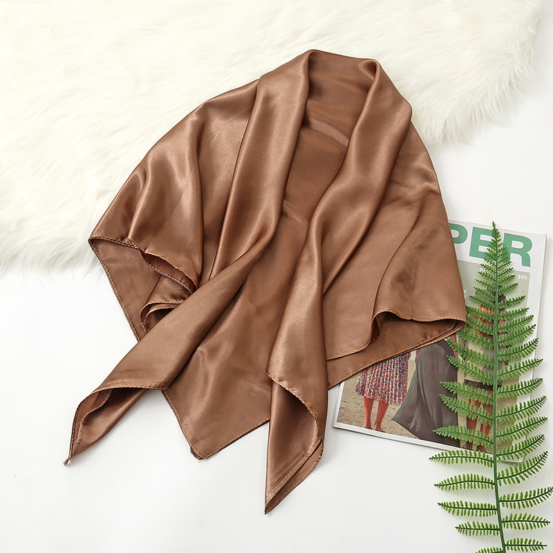 90cm 솔리드 컬러 네커치프 히잡 스카프 여성용 실크 - Scarf Silk Neck 리뷰 및 가격